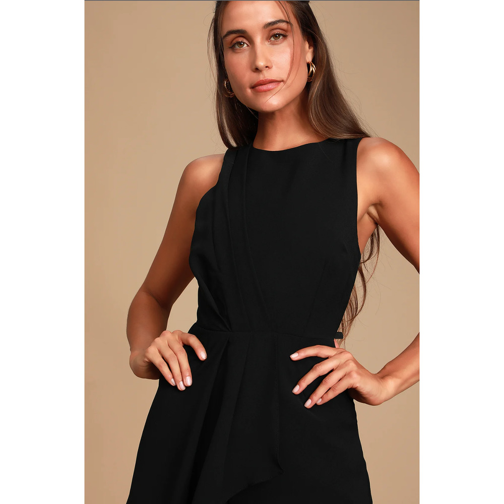 Lulu's My Dear Pleated Sleeveless Romper XS Black - Picture 2 of 9